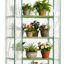 Twira 4-Tier Mini Greenhouse Outdoor, Portable Small Greenhouses for Winter, PE-coated Metal Frame & PVC Cover Green House for Outside Plants, Indoor Greenhouse Women Men Gardening Gifts 2.3x1.6x5.2ft, Large