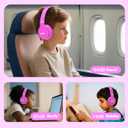 MIDOLA Kids Headphones Bluetooth 5.4 Wireless 68H Play Time Volume Limit 85/94dB Over-Ear Foldable Headset,Type-C Fast Charging, Wired Aux Mic for Toddler Child Pad Tablet Rose Red