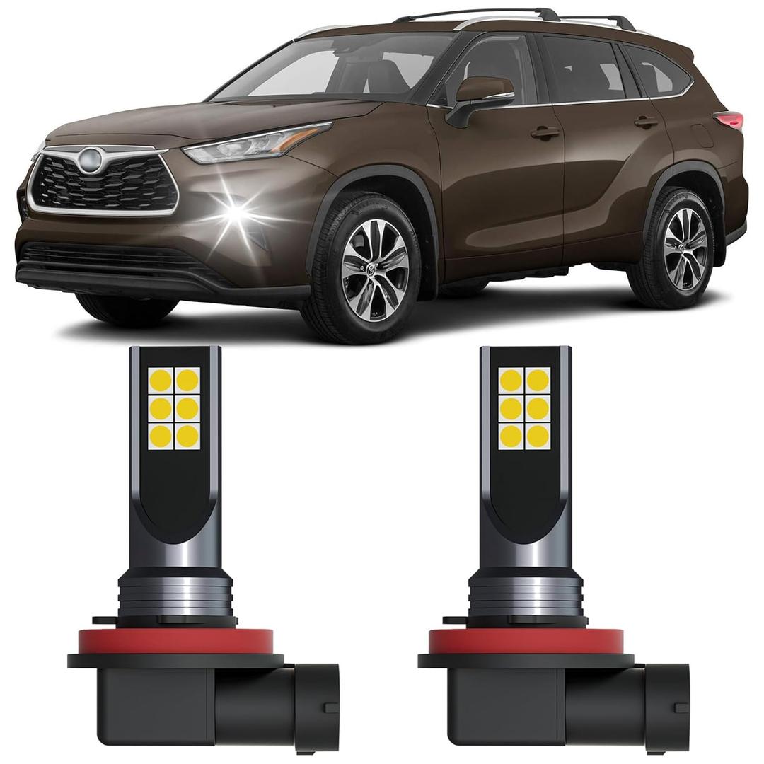 Light Bulbs Fits for 2014-2023 Toyota Highlander Replacement Bulbs, 6500K Cool White, Plug and Play Fog Light Blubs Replacement Package