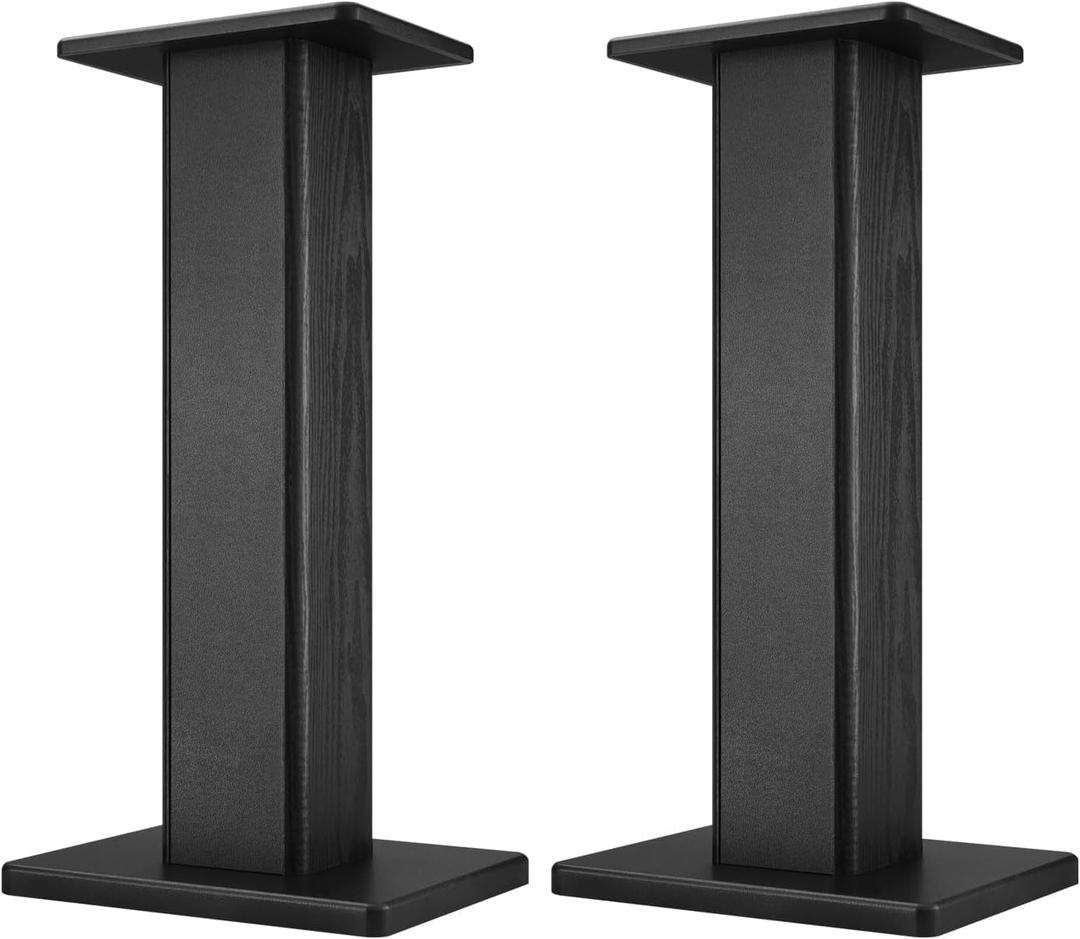 Universal Floor Black Speaker Stands, 22.64 Inch Surround Sound Stands Supports 150LB, Non-Slip Pads & Cable Ties, for Bookshelf Speaker,Satellite Speakers,Studio Monitors, Easy Installation