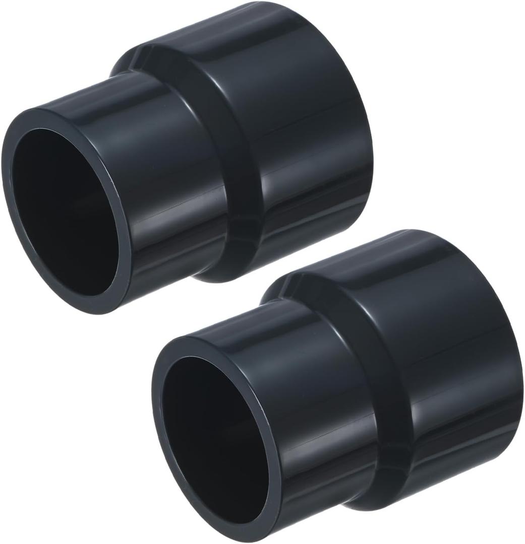 M METERXITY 2-Pack UPVC Reducer Pipe Fitting, 2"x1-1/2" Reducing Coupling Connector Schedule 80 PVC Straight Pipe Coupling Connector for Water Line [Grey]