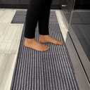 HAMMELI Kitchen Rug Mats Made of 100% Polyester Set of 2 Soft & Anti-Slip and Machine Washable (Dark Grey, 20" x 30" and 20" x 48")