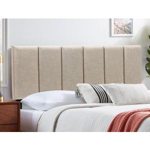 Yongchuang Upholstered King Headboard Linen Head Board for King/Cal King Size Bed Adjustable Height Headboards Panel Oatmeal
