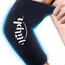 Hilph Elbow Ice Sleeve Arm Ice Packs for Injuries Reusable, Flexible Gel Cold Compression Sleeve for Tennis Elbow, Golfers, Tendinitis Pain Relief, Medium, Black