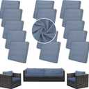 SUKAIKEQA 14PCS Patio Cushion Covers,Patio Furniture Couch Seat Slipcovers 27"D x 27"W x 8"H