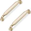 10 Pack 3-3/4 Inch Cabinet Pulls Brushed Brass Kitchen Cabinet Handles Zinc Alloy Drawer Pulls Solid Cabinet Hardware