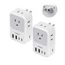 TESSAN US to Japan Plug Adapter, 2 Pack, 2 Prong to 3 Prong Outlet