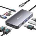 Reborn Laptop Docking Station Dual Monitor, 9-in-1 USB C Hub Dual Monitor with 4K 2HDMI Ports, 1Gbps Ethernet, 5Gbps USB A&C 3.0, 100W PD, SD Card Reader, USBC Dock for MacBook/Dell XPS/HP/Surface etc