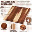 Zubebe Large Stove Cutting Board 20" x 20" Burner Cover Square Rv Chopping Board with Hole Grooved for Oven Apartment Kitchen(Acacia), 20.5"L x 20.5"W