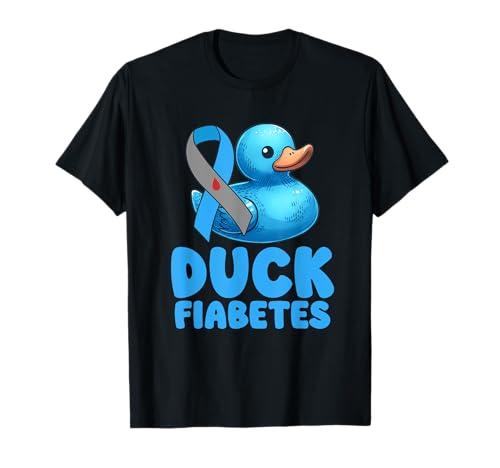 Funny Diabetes Awareness I Duck Fiabetes I Cool Rubber Duck T-Shirt. Size M