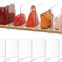 12 Inches [Extra Tall Version] Clear Shelf Dividers for Closet Organization and Storage, 6 Pack Purse Organizer for Closet Acrylic Adjustable Bookshelf for Organization, Perfect for Sweater, Clothes