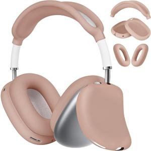 AIRSPO Airpods Max Case Cover, Silicone Case Cover for AirPods Max Headphones, Anti-Scratch Ear Pad Cover/Headband Cover for Apple AirPods Max, Airpod Max Accessories (Milk Tea)