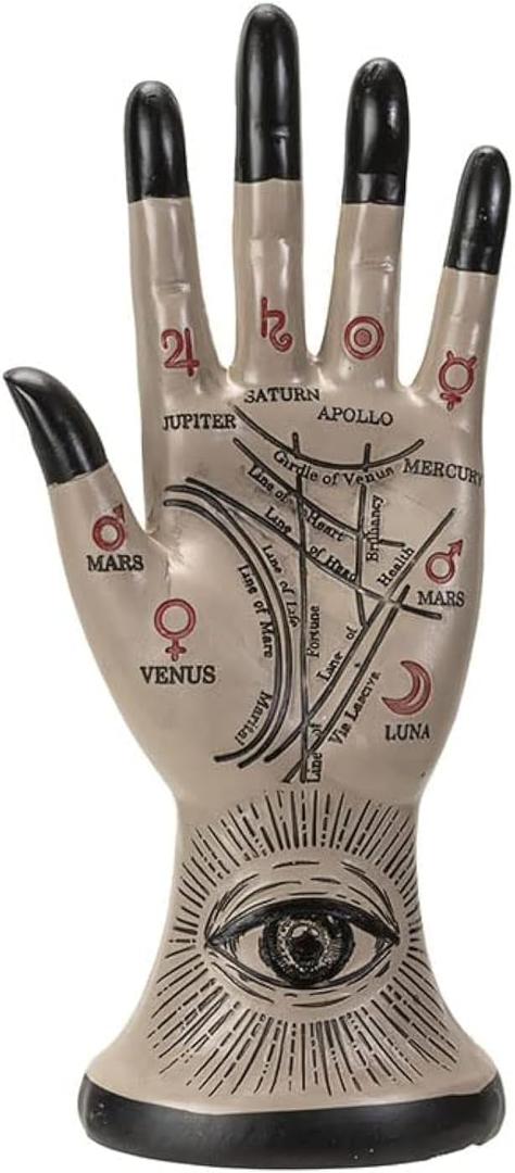 Pacific Giftware Palmistry Hand Figurine, 8.86-inch Height, Resin, Home Dcor, Tabletop Dcor, Halloween