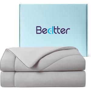 Bedtter Cooling Comforter King Size - Cooling Blankets for Hot Sleepers, Lightweight Comforter for Summer with Dual-Sided Cool Tech, Soft Breathable Cold Blanket for Sleeping, 106x90 Inches, Grey