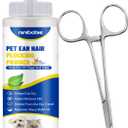 Upgraded Dog Ear Powder,Dog Ear Infection Treatment with 5.5inch Ear Hair Removal Tool,Effectively Removes Buildup and Ear Odor, Soothes Itchy