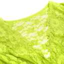 Women's Plus Size Chemise Floral Lace Lingerie Bodysuit Mesh Babydoll Sleepwear C16 (Yellow, XXL)