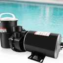 W3SP1580X15 1.5 Horsepower Pool Pump, 60Hz, 3450RPM Single Speed Motor Compatible with Hayward PowerFlo LX Series Square Flange 48Y Frame Pool Pump for Above Ground and On Ground Swimming Pool