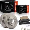 A-Premium 9.88 inch (251mm) Front Vented Disc Brake Rotors + Ceramic Pads Kit Compatible with Select Mitsubishi Models - Mirage 2017-2022, Mirage G4 2017-2022, 6-PC Set
