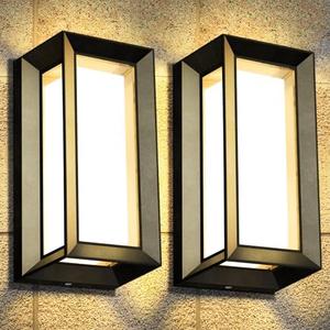 ledmo Outdoor Wall Light 1800Lm Modern Outdoor Porch Light 3000K Bright Lighting Black Exterior Lighting Fixture Waterproof Christmas Fixture for House,Patio,Garage,Backyard,Hallway, Pack of 2