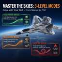 RC Planes,4 Channel F22 Raptor Remote Control Airplane with LED Light, 6-Axis Gyro, 3 Flight Modes, One-Key Aerobatic,Wingspan 360mm Fuselage 500mm,EPP Foam, RTF Suitable for Outdoors and Gift, 19.3 x 14 x 4.8 inch