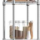 IZEUK 4 Tier Steel Storage Shelves, Adjustable Wire Shelving Unit for Kitchen, Bathroom, or Office Organization, Heavy Duty Metal Rack, 11.8" D x 11.8" W x 48.1" H, Chrome