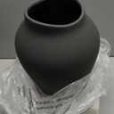 Black Ceramic Vase - Large 11.8 Inch Tall Floor Vase for Centerpieces, Farmhouse Rustic Minimalist Home Decor for Living Room, Enterway, Wedding (Sandstone Black)