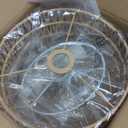 Boho Rattan Lamp Shade, 12.6" Top x 12.6" Bottom x 7.68" High, Natural Rattan & Linen Double Layer Lamp Shades for Floor Lamps Table Lamps Chandelier, UNO Fitter Lampshade Replacement, Easy Assembly