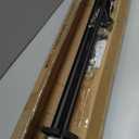 Heavy Duty Double Curtain Rods With Cylindrical Cap Finials 36 to 72" Telescoping 1 Inch Diameter Front and 5/8 Inch Diameter Back Window Drapery Rods, Matte Black