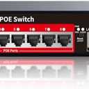 STEAMEMO PoE+ Switch, 8 Port Managed PoE Ethernet Switch(8 POE Ports +2 Uplink),120W Built-in Power, Support VLAN, QoS, Fanless Metal, Plug & Play (Desktop/Wall Mount)