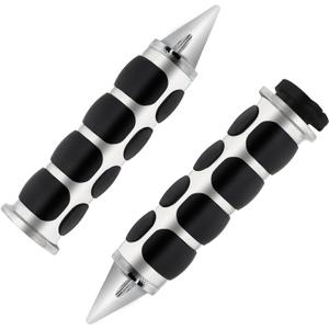 NTHREEAUTO 1" / 25mm Motorcycle Hand Grips Universal Handlebar Throttle Grip (Chrome)