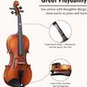 ADM 1/2 Size Wood Violin Set for Kids Teens Students Adults Beginner Acoustic Violin Matte Fiddle Starter Kit with Hard Case, Rosin, Shoulder Rest, Bow, Clip-on Tuner and Fingerboard Sticker