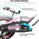 KEANO 12" Kids Bike for 3-5 Yrs, Light-Up Training Wheels, Pink