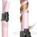 Wavytalk Rotating Curling Iron, 1 Inch Automatic Waver for Effortless Waves up to 430 with Home Button, Pale Pink