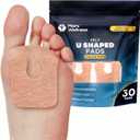 Mars Wellness U-Shaped Callus Pads for Feet, 1/4" Thick, Flesh Colored, Pack of 30 with Adhesive Backing - Callus Remover for Feet, Callus Cushions