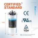 [UL Certified] BlueStars 35+3 MFD 35/3 uf 370 or 440 VAC Dual Run Round Capacitor CBB65 - Fit for Condenser Straight Cool Heat Pump Air Conditioner AC Motor - Replaces USA2226BA 97F9472 C3353R