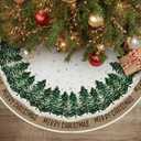 AVOIN colorlife Merry Christmas Christmas Tree Skirt 36 Inch, Snowflake Winter Holiday Tree Mat Decoration