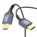 Ultra Thin HDMI Cable 2FT 8K, Short HDMI 2.1 Cable 2 Foot Flexible Slim HDMI Cord 48Gbps High Speed 8K@60Hz, 4K@60Hz, 2K, 1080P, Dynamic HDR for HDTV, Monitor, Camera, HDMI Switch