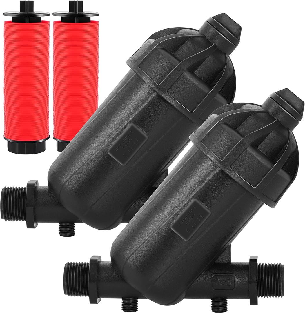 2 PCS US Standard 3/4" Drip Irrigation Disc Y Filter 120 Mesh 130 Micron USA Garden Hose 3/4 Inch GHT Male Thread Inline Irrigation Water Disc Filter Drip Irrigation Filter for Garden