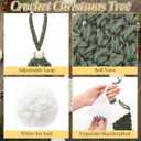 Hoolerry 37 Pcs Lighted DIY Crochet Christmas Tree Garland Knitted Handmade Xmas Tree Banner Decor Battery Powered Rustic Farmhouse Hanging Ornaments Yarn Pompoms Balls for Mantel Fireplace Wall Gift