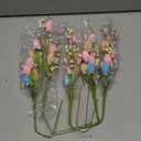 RoseCraft Artificial Easter Flower, 5 Pcs Easter Colorful Egg Berries Decorations, Spring Flower Stems Egg Twig Branches, for Home Party Vase Flower Arrangement Centerpiece Decor.