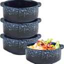 Ceramic Soup Bowls with Handles, Set of 4-10oz Microwave & Oven Safe Porcelain Crocks for French Onion Soup, Chili, Pasta, (Set of 4, 5 Inch, Sea of Fog)