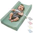 Vegan Leather Waterproof Baby Changing Pad - Wipeable, Extra Thick & Portable & Non-Slip Diaper Mat for Dresser, Crib, Travel | Soft & Safe (Green)