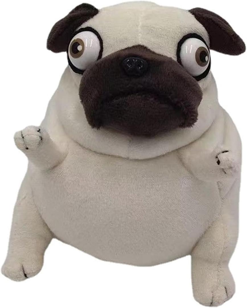 Hilarious Pug Stuffed Animal - 6" Funny Ugly Cute Pug Dog Plush Toy, Weirdo Stuffed Animal Pug Plushies for Kids Boys Adults Valentines Birthdays Gift
