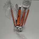 Firefighter Gifts for Men - Large BBQ Grilling Set, 4-Piece Heavy Duty Stainless Steel Tools with Bottle Opener - Fireman, Fire Department, First Responder Flag Gift