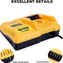 DCB112 Battery Charger Replacement for De-Walt 12V 20V and 60V MAX Lithium-Ion Battery DCB201 DCB200 DCB612 DCB609-2 DCB609 DCB606 DCB606-2 DCB208 DCB206 DCB204 DCB203 DCB126