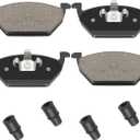 Disc Brake Pad Set Blue Semi-Metallic With Hardware HZ768 Compatible With Select Volkswagen Beetle, Golf, Golf City, Jetta, Jetta City; FRONT