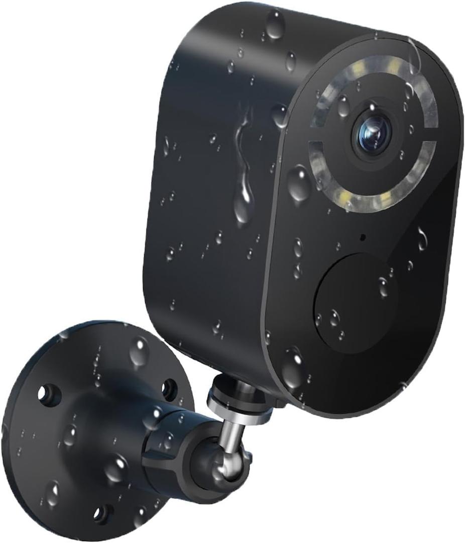 Security Cameras Wireless Outdoor,2.4GHz WiFi Security Camera Outdoor 2K Battery Powered Cameras for Home Security,AI Motion Detection,Color Night Vision,2-Way Audio,Waterproof (Black)