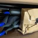 Drive Medical Blue Streak Lightweight Wheelchair - Portable Folding Mobility Aid - Swing-Away Footrests - Desk Arms - Durable Steel Frame - Easy Transport & Storage - 18-Inch Seat