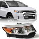 FIONE for Ford Edge Headlight Assembly 2011 2012 2013 2014 Halogen Replacement Projector Headlamp SE SEL Limited Right Passenger Side RH BT4Z13008A
