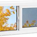 Vinyl Basement Window, 32" x 18" Bathroom Sliding Window with Double Pane Insulated Tempered Glass and Fiberglass Screen for Basement, Bathroom, Shed (White)